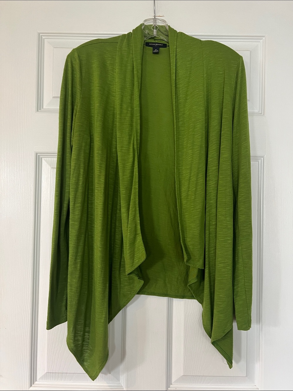 Banana Republic Olive Green Draped Open-Front Cardigan